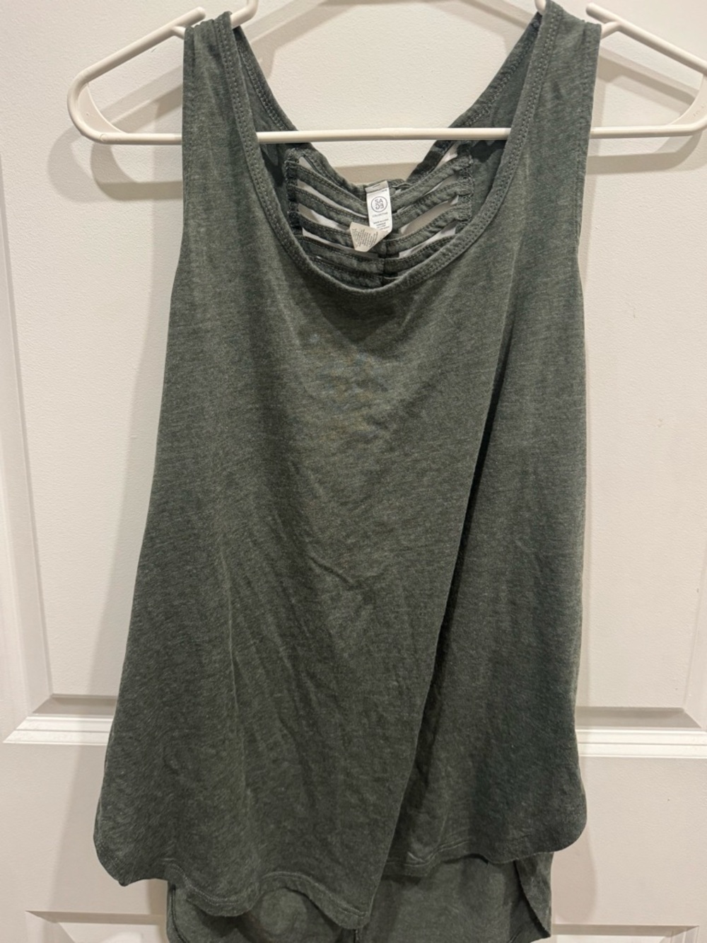 Olive Green Sleeveless Tank Top with Ladder Back